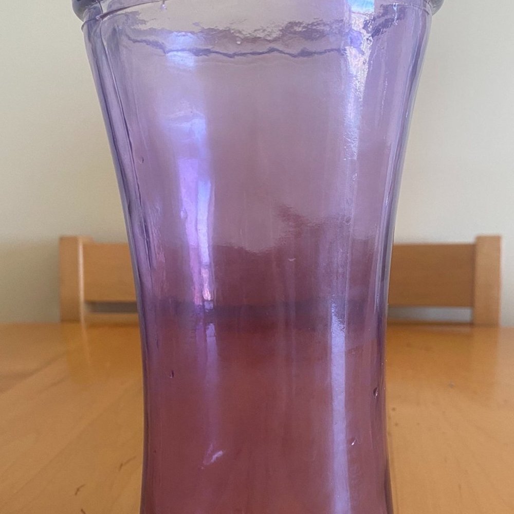 Large Purple Glass Vase 8"x11"